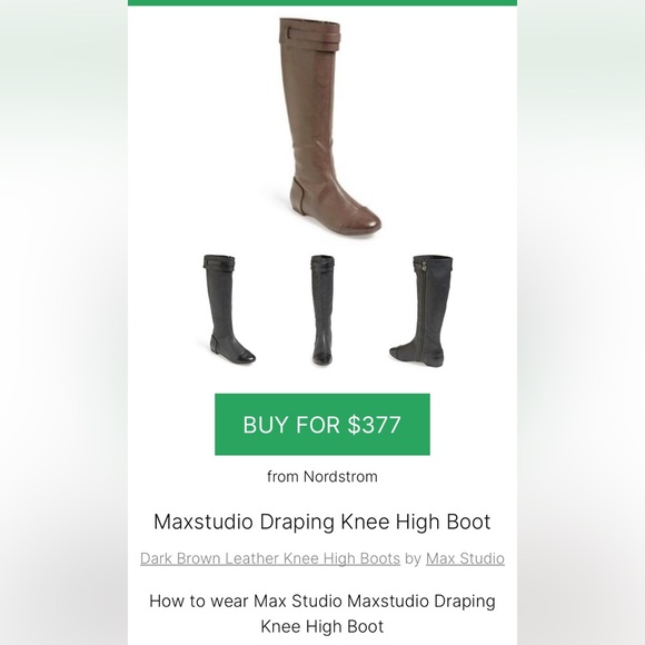 Maxstudio Buttery Soft Brown Draping Leather Knee-High Boots - Picture 9 of 9
